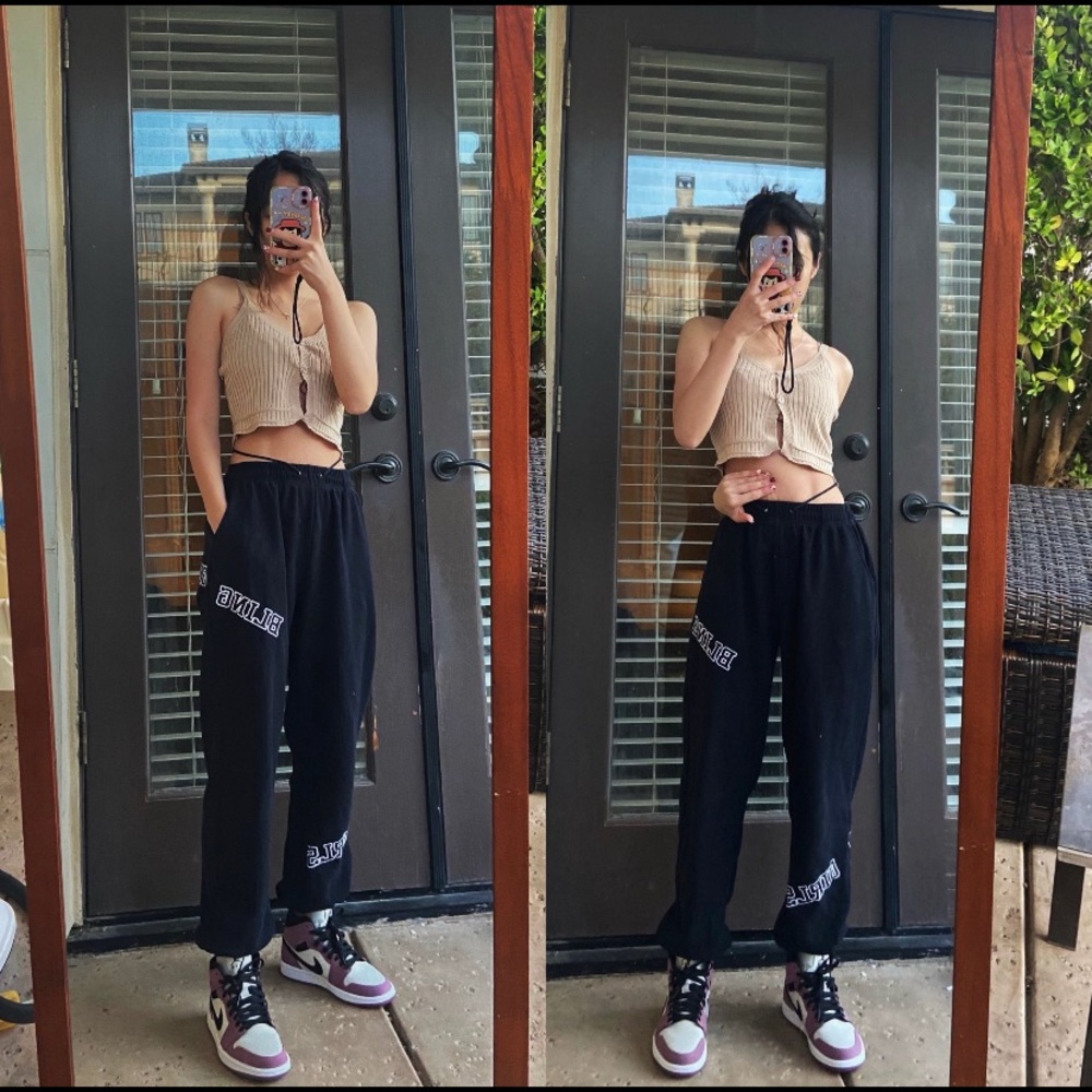 Bling girl street dance hip hop oversize sportswear long pants